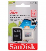 MicroSD 32Gb 10 class SanDisk Ultra +адаптер