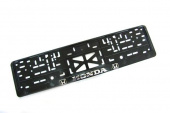 Рамка для номера с защелкой "Honda" (серебро)