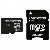MicroSD 16Gb 10 class Transcend +адаптер