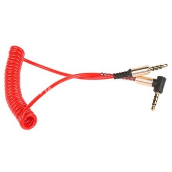 Аудио  кабель с 3,5 на 3,5 Am-Am (1,5м) витой, угловой красный 4 контакта Eltronic