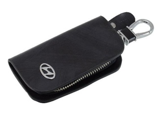Ключница с логотипом Hyundai кожа черная 123