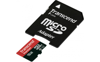 MicroSD 16Gb 10 class premium Transcend +адаптер 