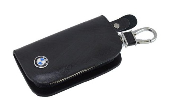 Ключница с логотипом BMW кожа черная 123