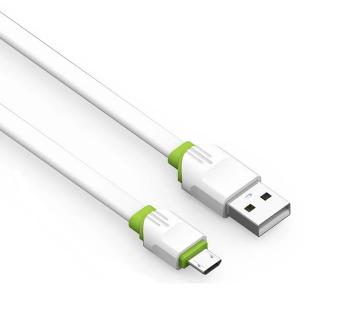 Кабель USB - Apple Lightning плоский белый 2,4А 2,0м Ldnio LS35