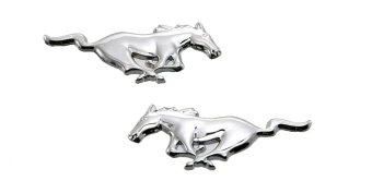 Наклейка металл "Mustang" серебро 7,5х2,8см