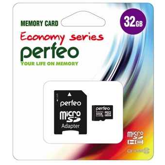 MicroSD 32Gb 10 class Perfeo +адаптер