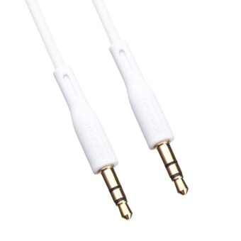 Аудио  кабель с 3,5 на 3,5 Am-Am (1,0м) плоский широкий, белый 3 контакта Eltronic