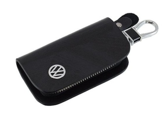 Ключница с логотипом VW кожа черная 123