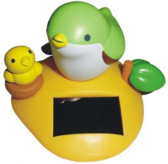 Игрушка "Поющая птичка" зеленый на солнечной батарее