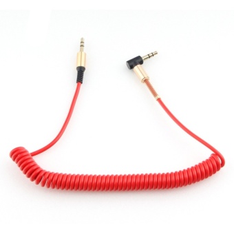 Аудио  кабель с 3,5 на 3,5 Am-Am (1,0м) круглый, угловой красный 4 контакта Eltronic
